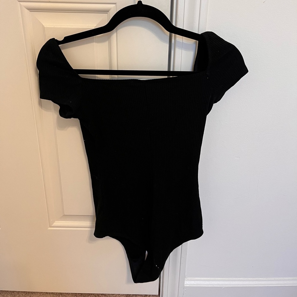 Reformation black one-piece leotard